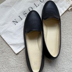 Nisolo Black Leather Smoking Loafers